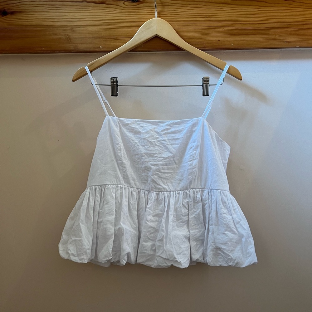 Japna White Ruffled Tank Top